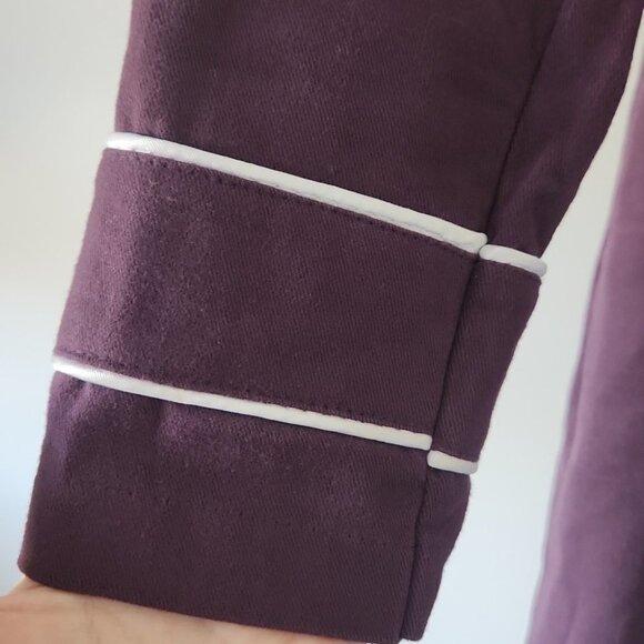 BARBARA BUI | Vintage trench coat purple white belted sz M - Picture 4 of 5